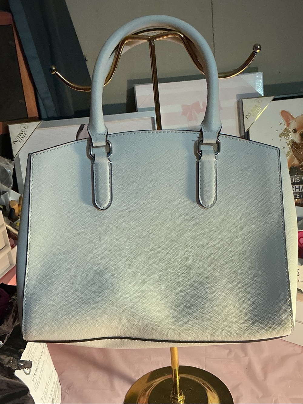 DKNY White Perforated Satchel - Picture 2 of 12